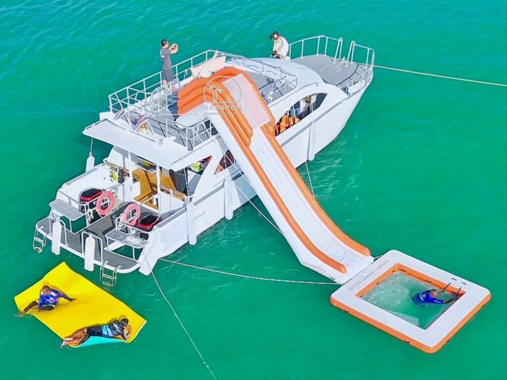 Phi Phi island +Maya Bay+ Khai island one day trip by speed catamaran. Price 2,300 baht per person